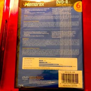 Memorex Dvd -r blank recordable.  DVDs. Unused.